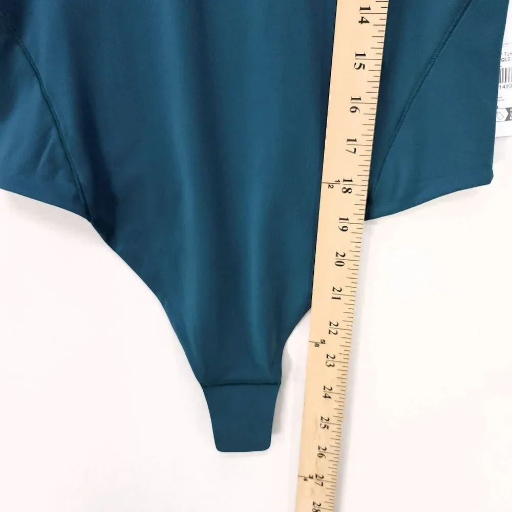 Lululemon Wundermost Ultra-Soft Nulu Turtleneck Bodysuit Green Size Medium Thong - Picture 8 of 15